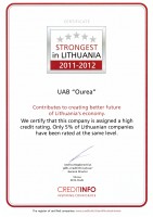 sertifikatas stipriausi Lietuvoje